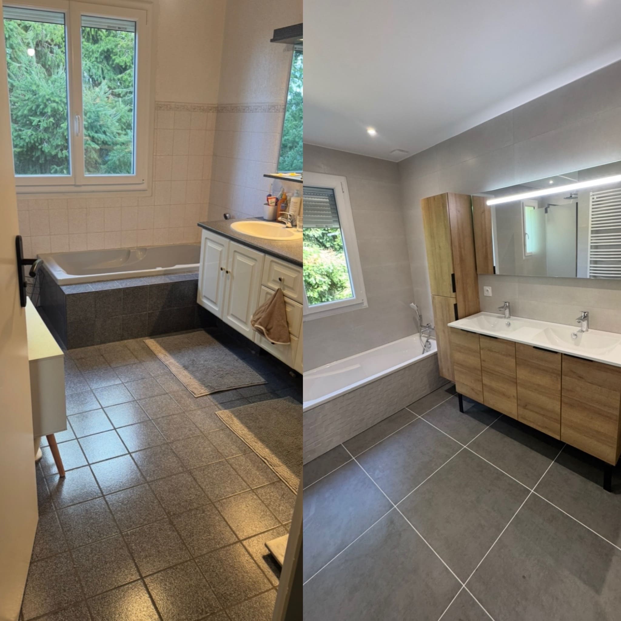 Artisan T'Travaux sur un chantier de rénovation de salle de bain à Villars